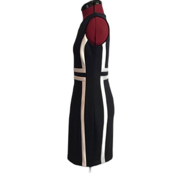 Calvin Klein Black & White Color Block Sheath Scuba Dress Size 4P Sleeveless - Picture 11 of 13